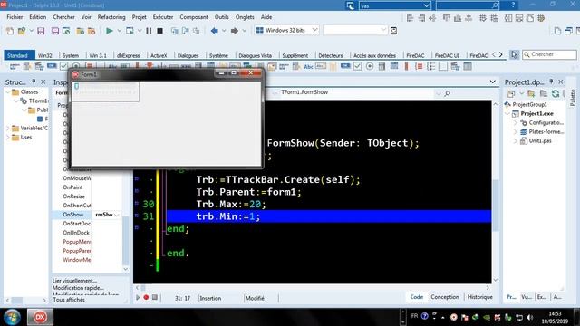 Delphi 026 TrackBar / 09 Creation dynamic смотреть онлайн