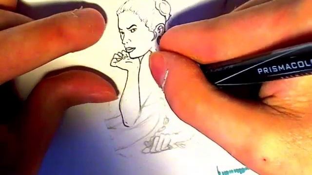 Inking a panel sketch card for coloring смотреть онлайн