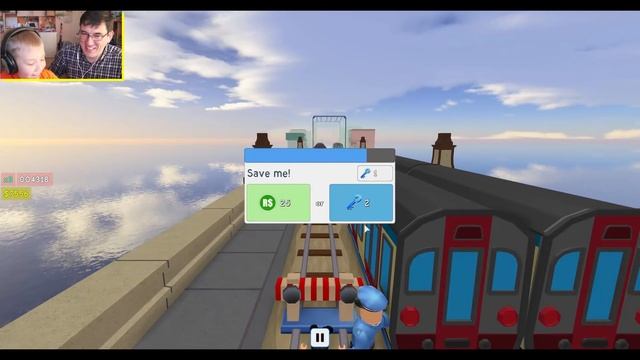 ПОБЕГ ОТ ПОЛИЦИИ по ПОЕЗДАМ в Роблокс - Илюша против ПАПЫ - Roblox Blox Surfers смотреть онлайн