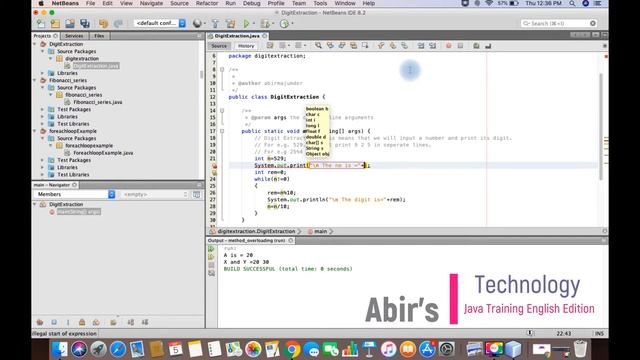 Java Class Room Training | English Edition | Digit Extraction in Java смотреть онлайн