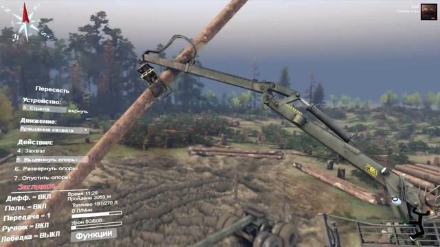 SpinTires 2014 Погрузка длинных бревен смотреть онлайн