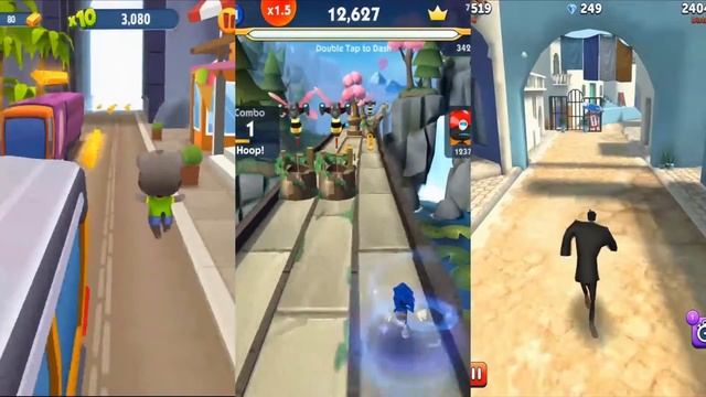 Talking Tom Gold Run VS Agent Dash VS Sonic Dash 2 Sonic Boom смотреть онлайн