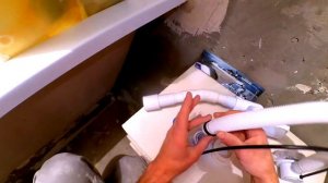 СИФОН С ПЕРЕЛИВОМ - ПОЛУАВТОМАТ.  СОБИРАЕМ И УСТАНАВЛИВАЕМ НА ВАННУЮ.