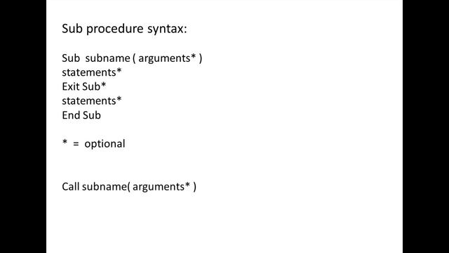 Excel VBA Topic 4.1 - Sub Procedures