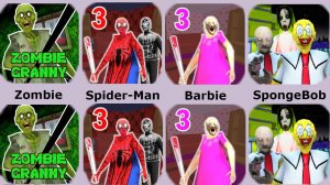 Granny Zombie 3,Granny SpongeBob 3,Granny Barbie 3,Granny Spider-Man 3