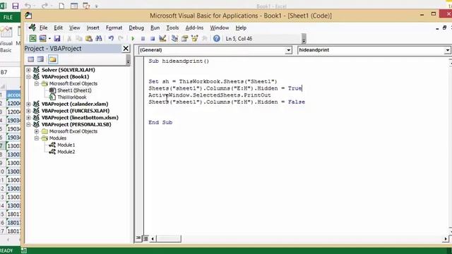 Hide columns and Print with VBA Macro смотреть онлайн