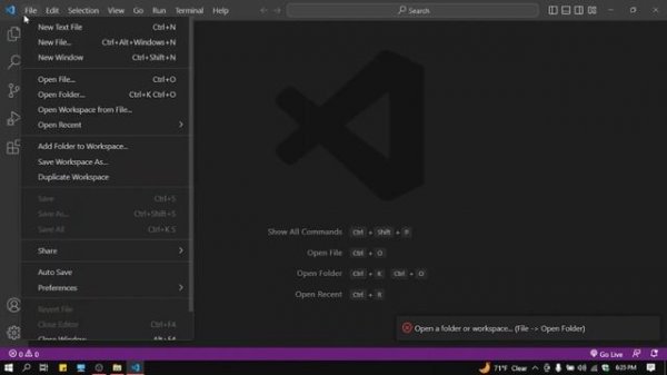 visual studio code live server open a folder or workspace | Miraz The Coder