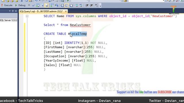 Local Temporary Tables in SQL Server | Part - 11 смотреть онлайн