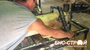 Нарезка чаш оцилиндрованного бревна