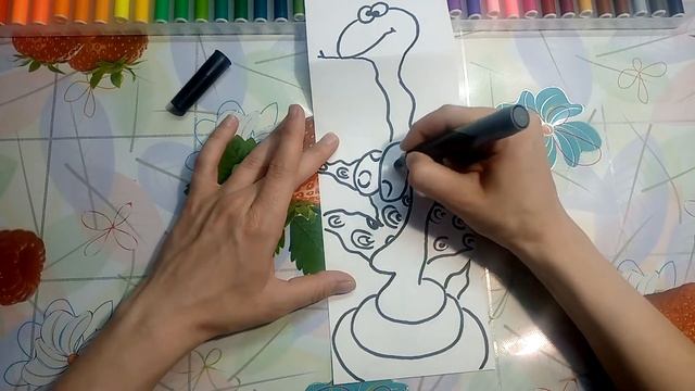 Змейка.Игрушка-гармошка. Легкие рисунки-сможет каждый! Легко и просто! АНТИСТРЕСС смотреть онлайн