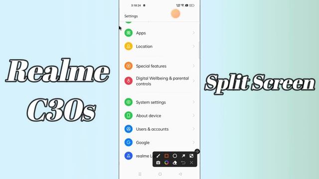 Realme C30s Split Screen / Multi Tasking setting смотреть онлайн