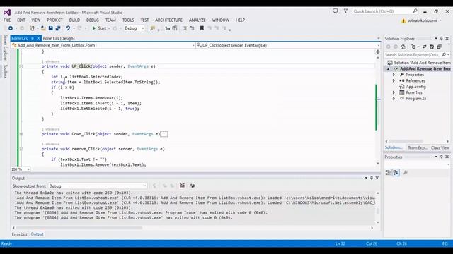 How To Add or Remove or insert Item to ListBox in C# | Move ListBox Item Up & Down смотреть онлайн