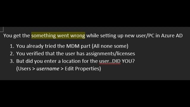 SOLVED Something Went Wrong - Failed to authenticate user when installing PC with new user in Azure смотреть онлайн