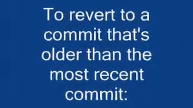 Revert to a previous Git commit смотреть онлайн