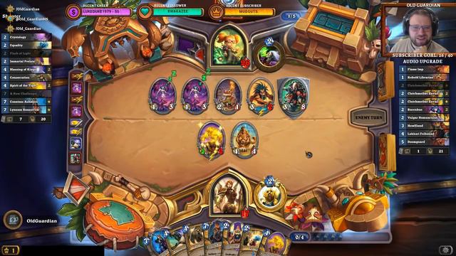 Buff Paladin versus Discolock showdown (Hearthstone Rastakhan's Rumble pre-release) смотреть онлайн