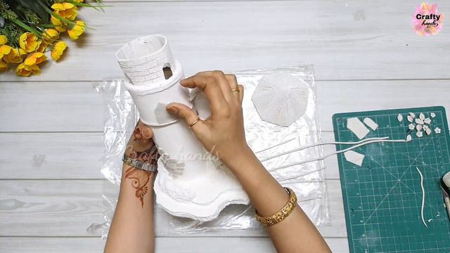 Beautiful cardboard rolls craft idea | diy castle making at home | do it yourself | Crafty hands смотреть онлайн