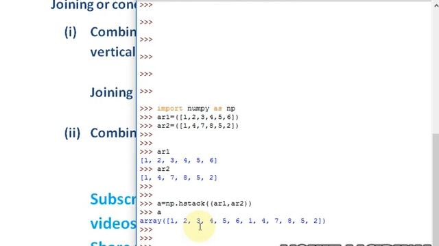 Class 11th IP chapter 10?working with NumPy?#7 hstack and vstack function смотреть онлайн