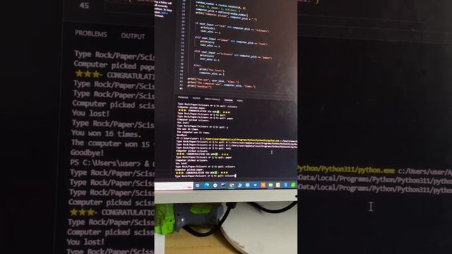 Python program game Rock Paper Scissors смотреть онлайн