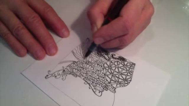Зентангл дня, рисование - медитация 2. смотреть онлайн