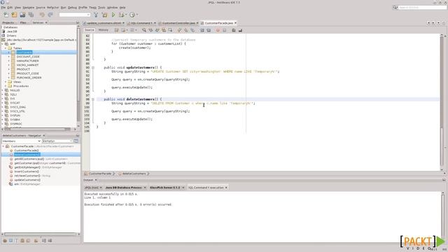 Java EE Development with NetBeans 7 Tutorial: Deleting Database Data with JPQL | packtpub.com смотреть онлайн
