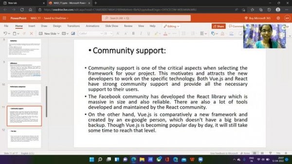 Comparative study of some applications made in the Vue.js and React.js frameworks
