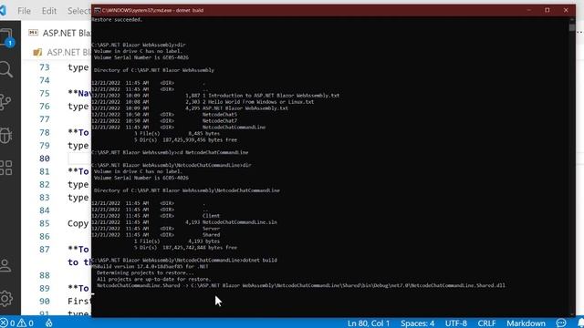ASP.NET Core Blazor WebAssembly - 3 - Creating WASM project using Windows CommandLine and VS Code. смотреть онлайн