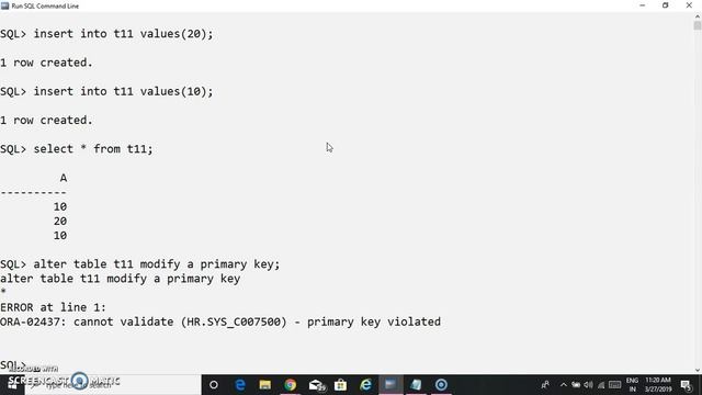 Creating Primary Key for a column having duplicate values смотреть онлайн