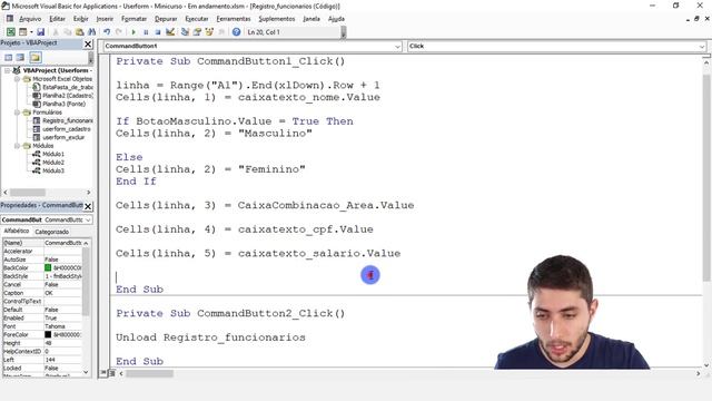Como criar formulário no Excel - Criando UserForm no VBA - 5/5 смотреть онлайн