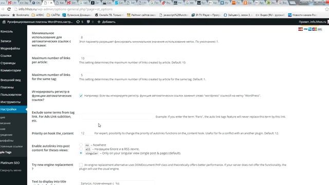 Настройка wordPress плагина для меток Simple Tags смотреть онлайн
