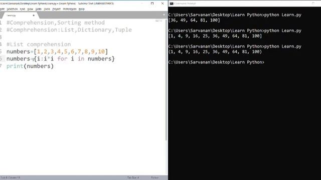 #1.4 Learn Python: Comprehension( List,Tuple and Dictionary) and Sorting method смотреть онлайн