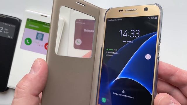Samsung Galaxy S4, S5, S6 & S7 Incoming Call in S-View Flip Covers смотреть онлайн