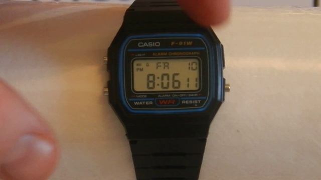 Switching Between 12 Hour PM 24HR Military Time Modes Casio F-91W A158 A159 A168 W86 LA-680-WA Watc смотреть онлайн
