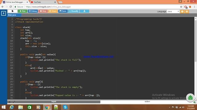 Stack data structure using java смотреть онлайн