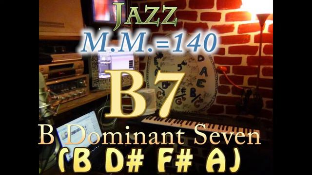 B7 Dominant Seven (B D# F# A) - Jazz - M.M.=140 - One Chord Backing Track смотреть онлайн