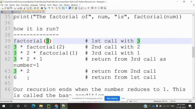 Basic Python 25: Recursion in Python | Python смотреть онлайн