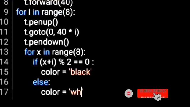 Let's draw a chess board using python turtle.great official. смотреть онлайн