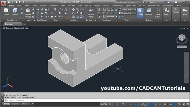 AutoCAD 2015 3D Mechanical Modeling Tutorial | AutoCAD 3D Practice Drawing смотреть онлайн