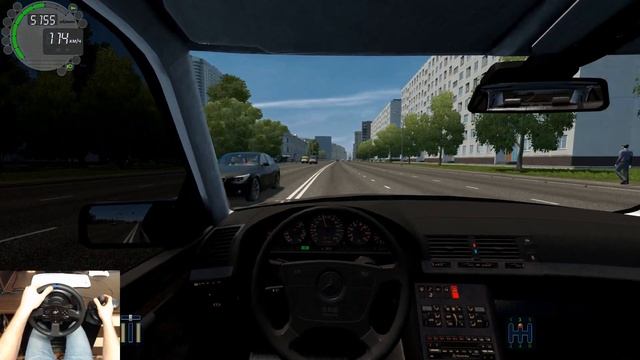 City Car Driving на бандитском кабане Mercedes-Benz W140 Brabus 7.3S