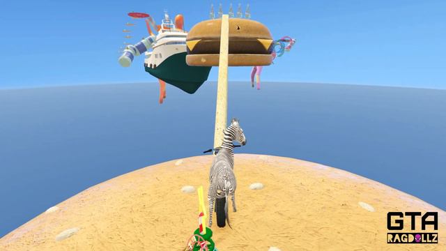 "Savannah Zoo: Animal Motorcycle Madness Unleashed in GTA 5 Stunt Run!" смотреть онлайн