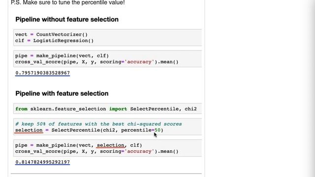 Add feature selection to a Pipeline смотреть онлайн