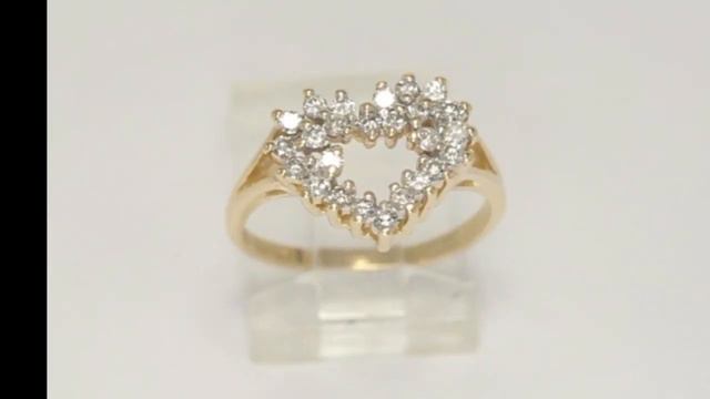 .50CT diamond open heart ring 14K YG 1/2" wide sweet sz 6.5 - 28590 смотреть онлайн