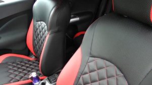 Авточехлы из экокожи для Ниссан Жук Ромб и  Установка 2