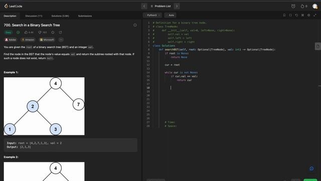 LeetCode 700 - Search in a Binary Search Tree: A Microsoft Journey смотреть онлайн