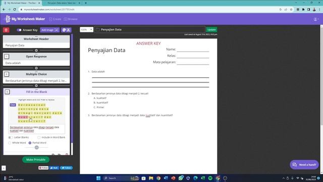 Membuat LKPD Dengan My Worksheet Maker смотреть онлайн