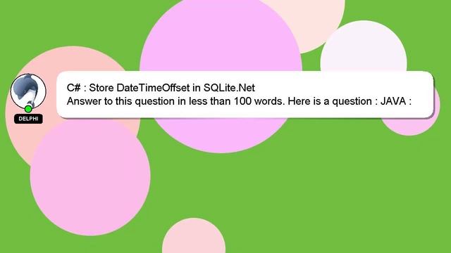 C# : Store DateTimeOffset in SQLite.Net смотреть онлайн