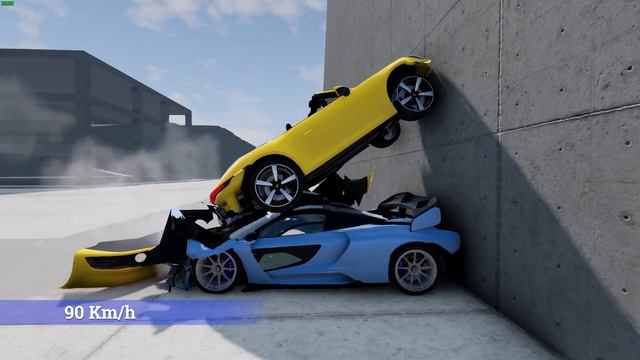 MCLAREN SENNA vs PORSCHE 911 CARRERA S 250 Km/h CRASH TEST! - BeamNG смотреть онлайн