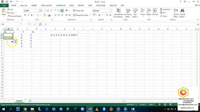 Calculating Mean Using MS Excel For Class Interval Equal to One 2 смотреть онлайн