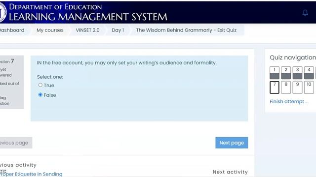 VINSET 2.0 ANSWER KEY The Wisdom Behind Grammarly Exit Quiz смотреть онлайн