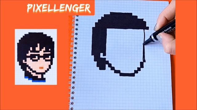 Как рисовать по клеточкам Гарри Поттера Портрет Простые рисунки How to Draw Harry Potter Pixel Art смотреть онлайн