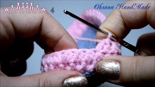 Пинетки крючком с бантиками. Мастер класс и схема. Booties crochet смотреть онлайн